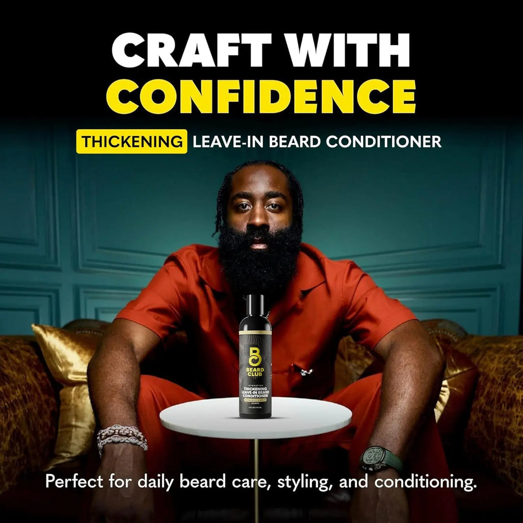 Thickening Leave-In Beard Conditioner for Men – Sandalwood & Ginger Cream – Hydrating Moisturizer, Softener & Lotion – Nourishes, Strengthens & Provides Itch Relief – 4Oz