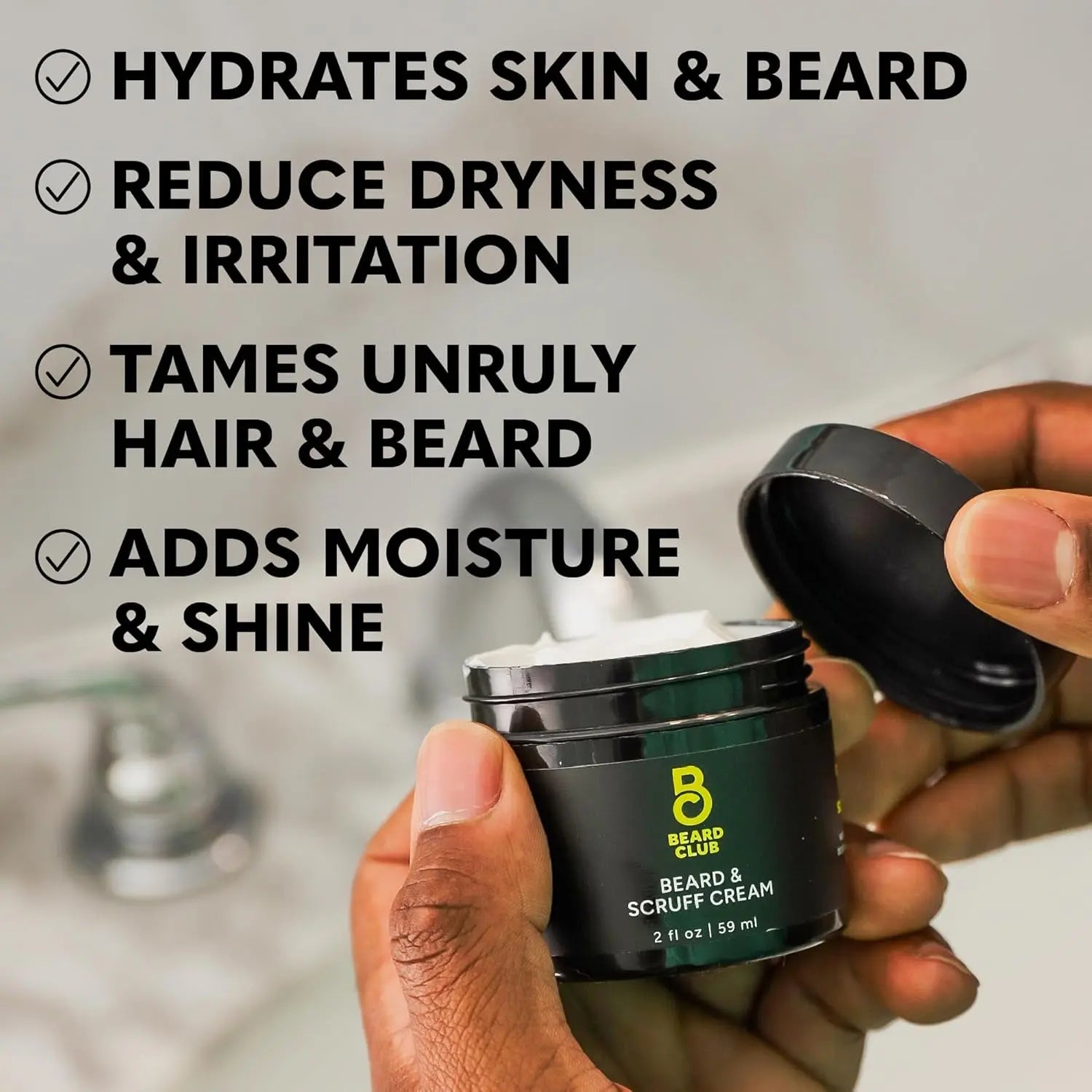 Biotin Beard Cream - Moisturizing and Hydrating Shea Beard Butter for Healthier Facial Hair & Skin
