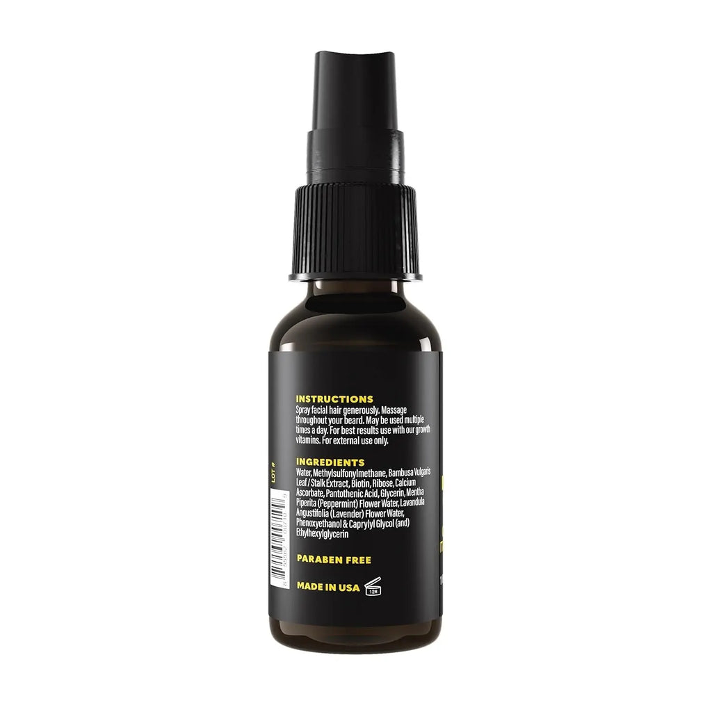 Biotin Beard Growth Oil Vitamin Spray for Facial Hair Growth - Natural Formula for Fuller, Thicker Beard, Easy-To-Use, Nourishing & Soothing for All Beard Types & Skin