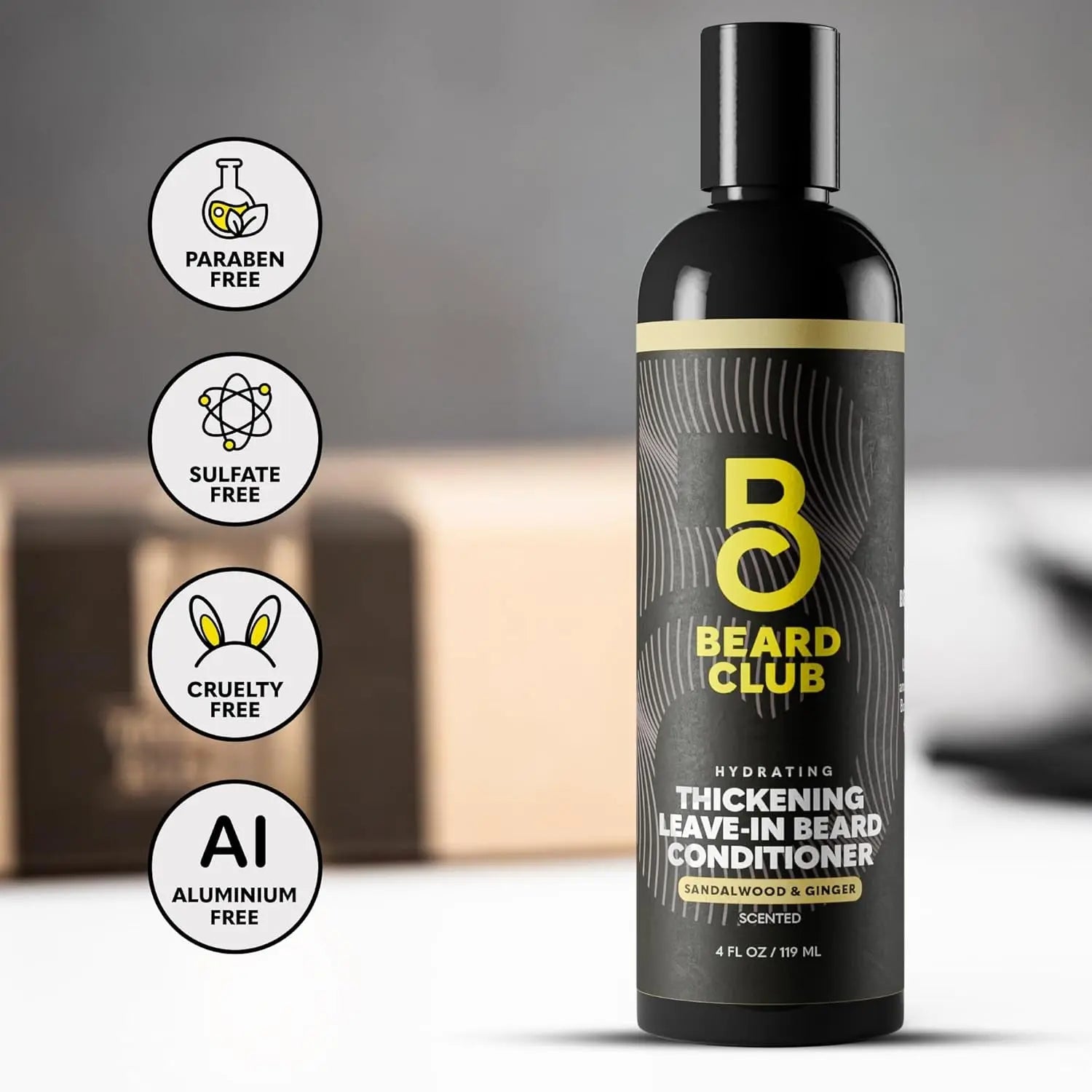 Thickening Leave-In Beard Conditioner for Men – Sandalwood & Ginger Cream – Hydrating Moisturizer, Softener & Lotion – Nourishes, Strengthens & Provides Itch Relief – 4Oz