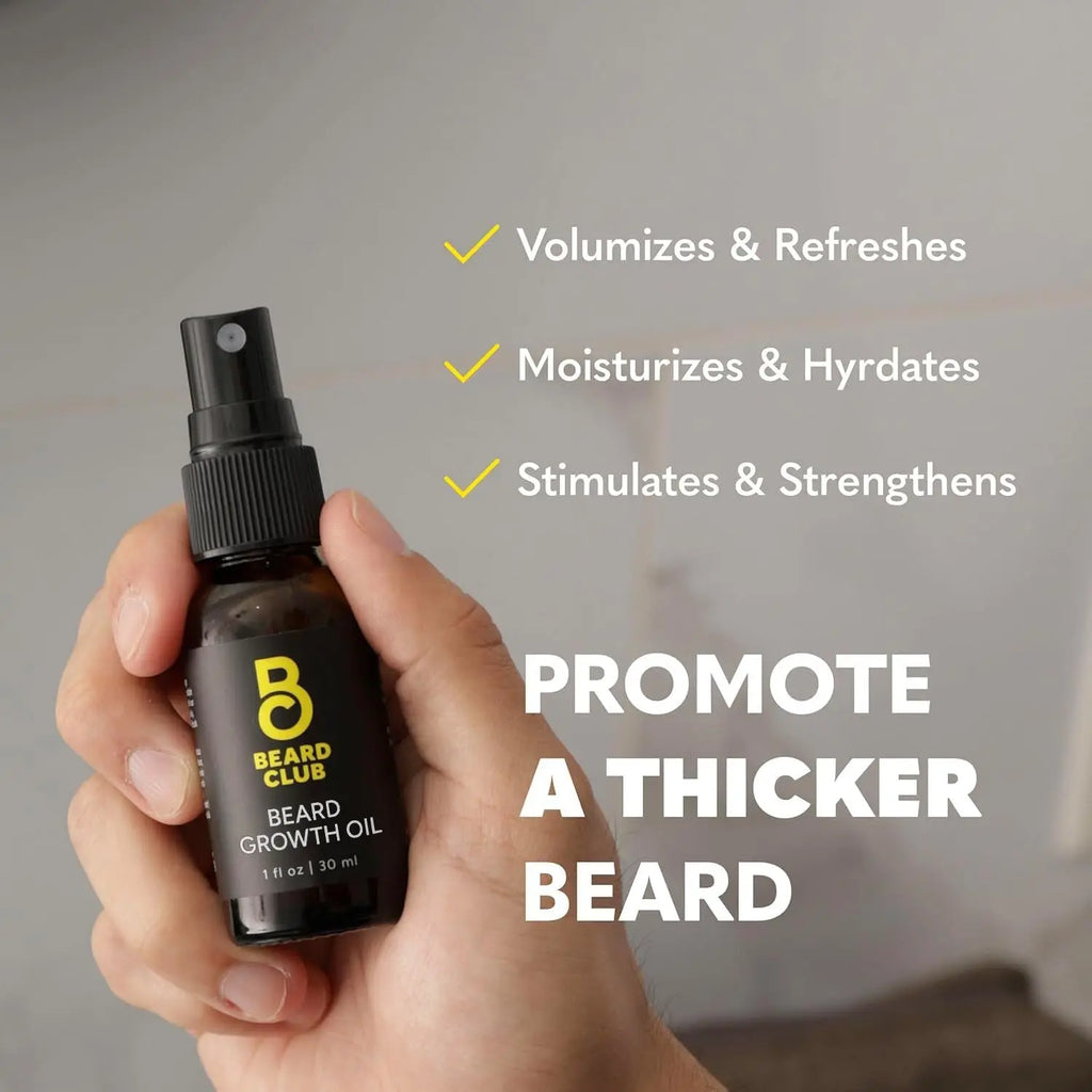 Biotin Beard Growth Oil Vitamin Spray for Facial Hair Growth - Natural Formula for Fuller, Thicker Beard, Easy-To-Use, Nourishing & Soothing for All Beard Types & Skin