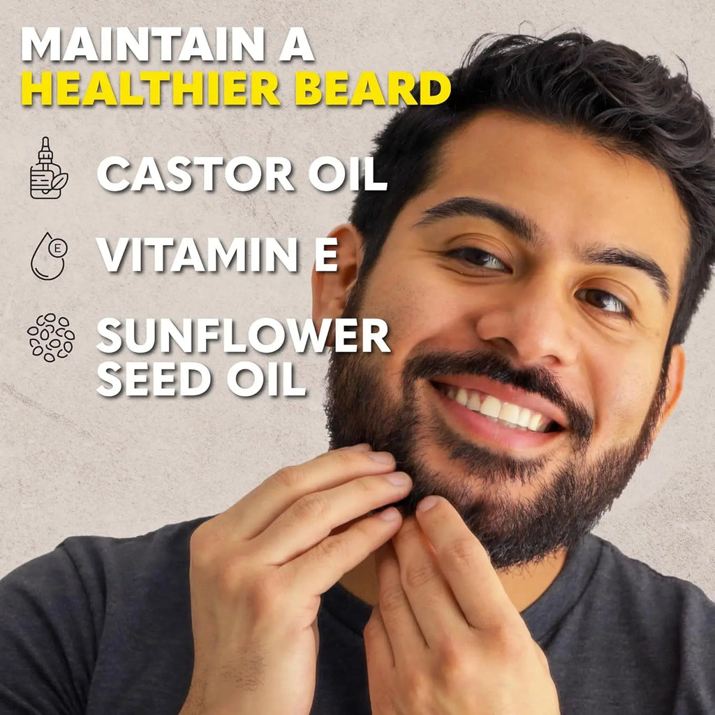 Beard Oil for Men - 2Oz Classic Sandalwood Natural Beard Oil with Castor & Amber Oils - Beard & Mustache Conditioner - Hydrates, Softens & Soothes Dry Skin - Strengthens Hair Follicles